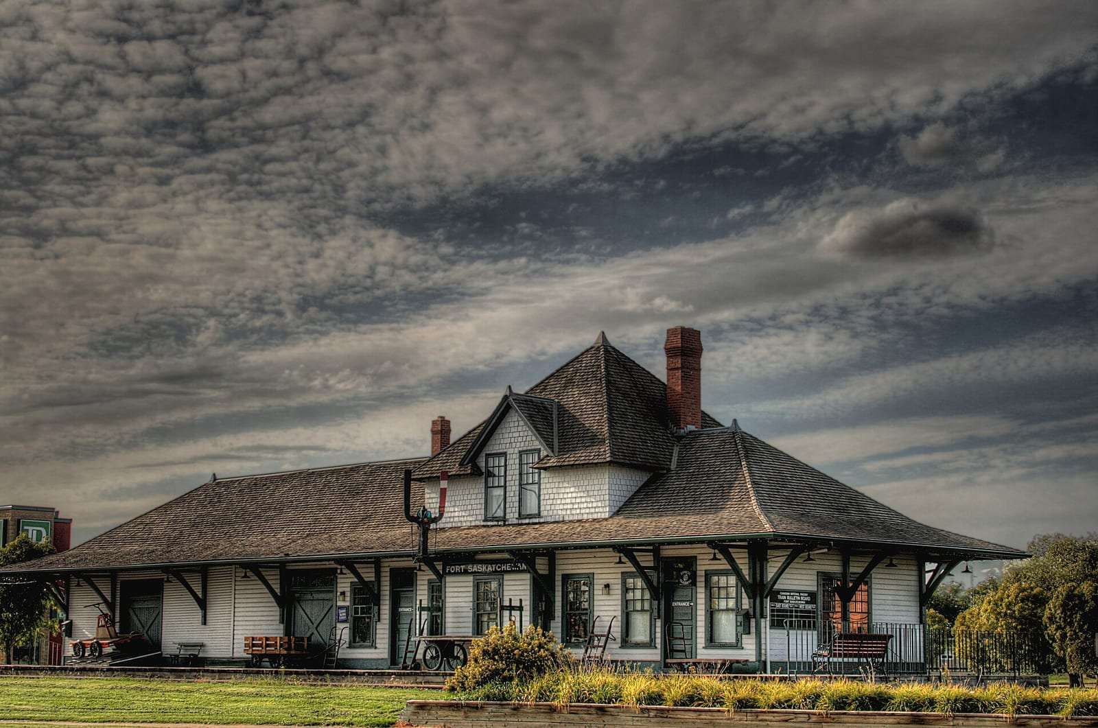 The historic CN train station in Fort Saskatchewan, Alberta